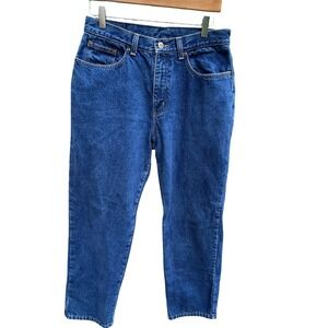 LL Bean Double L Flannel Lined Jeans Womens 12P Petite Blue Denim Relaxed Fit